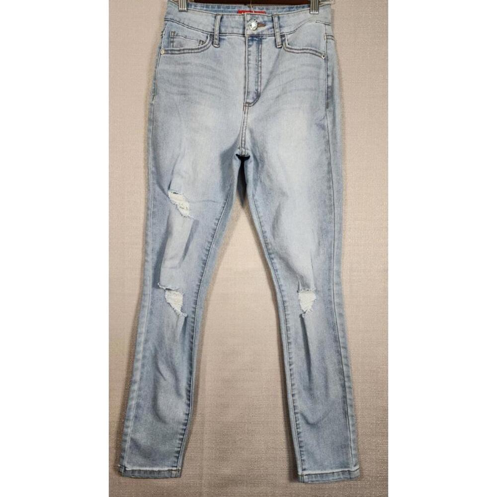 Guess Jeans Stretchy Curvy Women 27  RN62135 Distressed Skinny Jeans Medium Wash